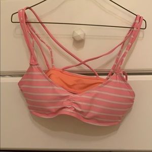 Striped pink bikini top